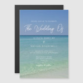 Schöne Strandfotografie Hochzeit am Meer Magneteinladung (Vorne/Hinten)
