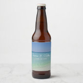 Schöne Strandfotografie Hochzeit individuell anpas Bierflaschenetikett (Vorderseite)