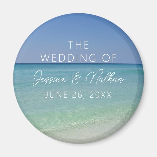 Schöne Strandfotografie Personalisierte Hochzeit Magnet (Vorne)