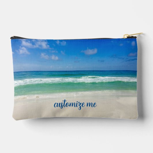 Schöne Strandfotografie Personalisierter Urlaub Zubehörtasche (Rückseite)