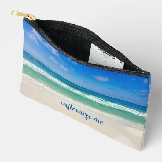 Schöne Strandfotografie Personalisierter Urlaub Zubehörtasche (Offen)