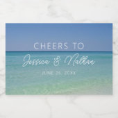 Schöne Strandfotografie Wedding Custom Mini Schaumweinetikett (Einzelnes Label)