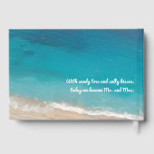 Schöne Strandhochzeit Modernes Minimal Türkis Gästebuch (Rückseite)