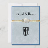 Schöne, Strandhochzeit, Starfish, Gold Einladung (Vorderseite)