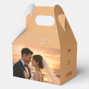 Schöne Strandhochzeit unter dem Sonnenuntergang Ro Geschenkschachtel