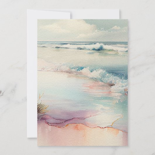 Schöne Strandlandschaft Einladung (Rückseite)