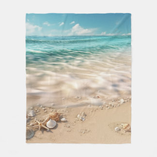 Schöne Strandlandschaft Fleecedecke