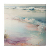 Schöne Strandlandschaft Fliese (Vorderseite)