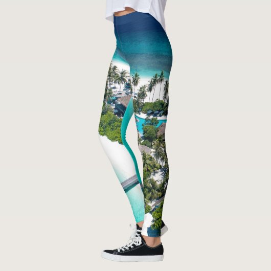 Schöne Strandlandschaft Leggings (Links)