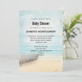 Schöne Strandlandschaft mit Boat & Lighthouse Dusc Einladung (Stehend Vorderseite)