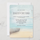 Schöne Strandlandschaft mit Boat & Lighthouse Einladung (Vorderseite)