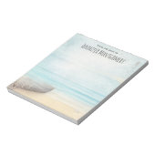 Schöne Strandlandschaft mit Boat & Lighthouse Notizblock (Rotiert)