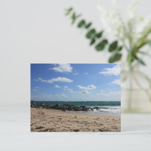 Schöne Strandlandschaft Postkarte (Stehend Vorderseite)