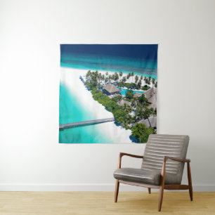 Schöne Strandlandschaft Wandteppich