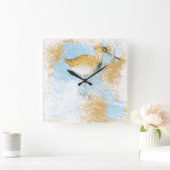 Schöne Strandmalerei in Willet Quadratische Wanduhr (Zuhause)