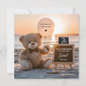 schöne Strandschwangerschaftsankündigung Einladung (Vorderseite)