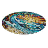 Schöne Strandszene Glasmalerei Schneidebrett (Ecke)