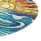 Schöne Strandszene Glasmalerei Schneidebrett (Ecke)