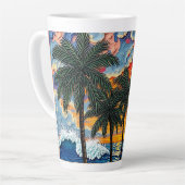 Schöne Strandszene mit Palmen Milchtasse (Linke Ecke)