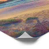 Schöne Strandwellen und Strandkunst Poster (Ecke)