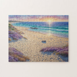 Schöne Strandwellen und Strandkunst Puzzle