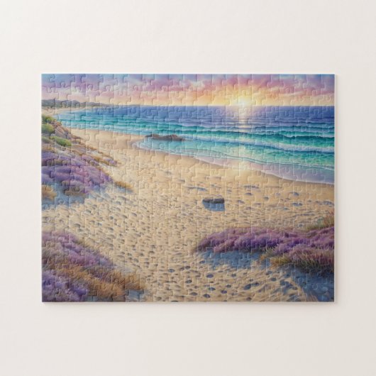 Schöne Strandwellen und Strandkunst Puzzle (Horizontal)