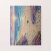 Schöne Strandwellen und Strandkunst Puzzle (Vertikal)
