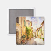 Schöne Straße in der Provence. Magnet (Vorderseite/Rückseite)