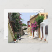 Schöne Straße in Rhodos Altstadt Postkarte (Vorne/Hinten)