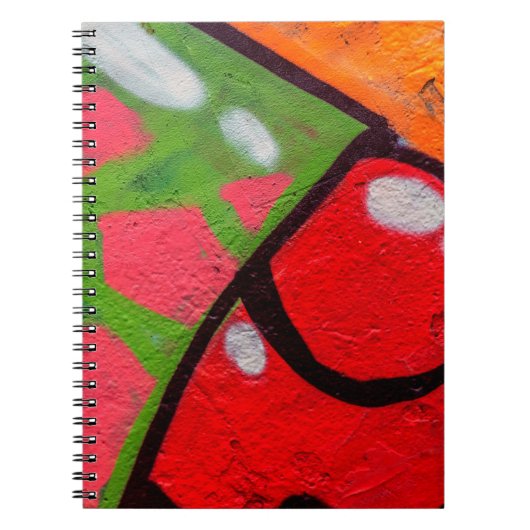 Schöne Straßenkunst von Graffiti. Abstrakte Farbe Notizblock (Vorderseite)