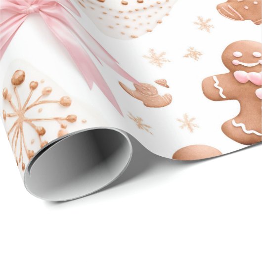 Schöne Strawberry Gingerbrot Weihnachten Geschenkpapier (Rolleneckpunkt)