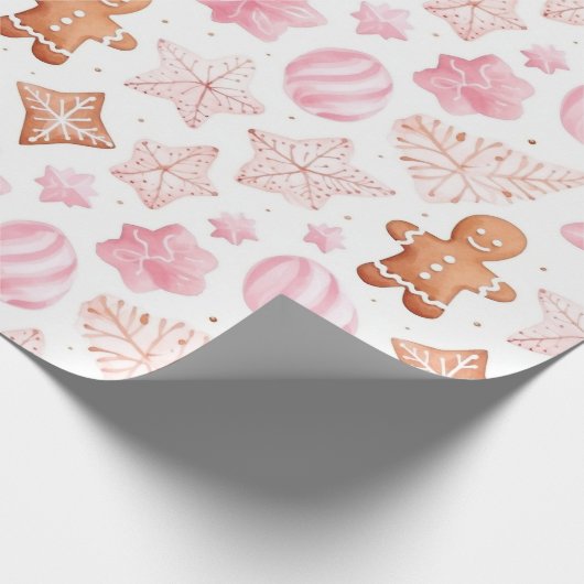 Schöne Strawberry Gingerbrot Weihnachten Geschenkpapier (Ecke)