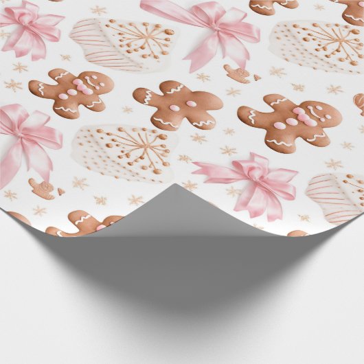 Schöne Strawberry Gingerbrot Weihnachten Geschenkpapier (Ecke)