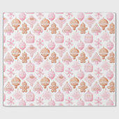 Schöne Strawberry Gingerbrot Weihnachten Geschenkpapier (Flach)