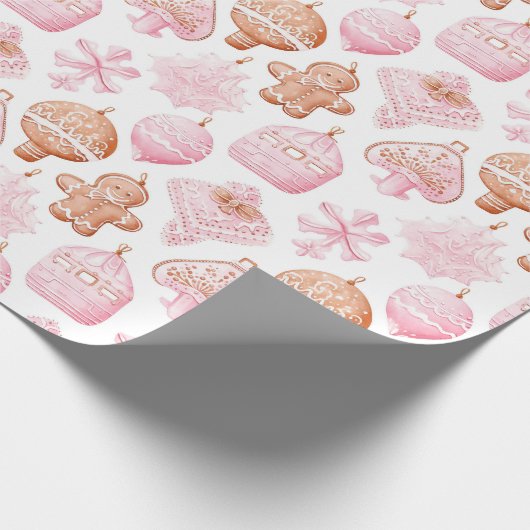 Schöne Strawberry Gingerbrot Weihnachten Geschenkpapier (Ecke)