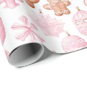 Schöne Strawberry Gingerbrot Weihnachten Geschenkpapier (Rolleneckpunkt)