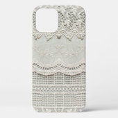 Schöne, subtile, weiße Lacktextilien nah.  Case-Mate iPhone Hülle (Rückseite)