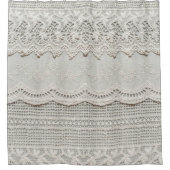 Schöne, subtile, weiße Lacktextilien nah.  Duschvorhang (Vorderseite)