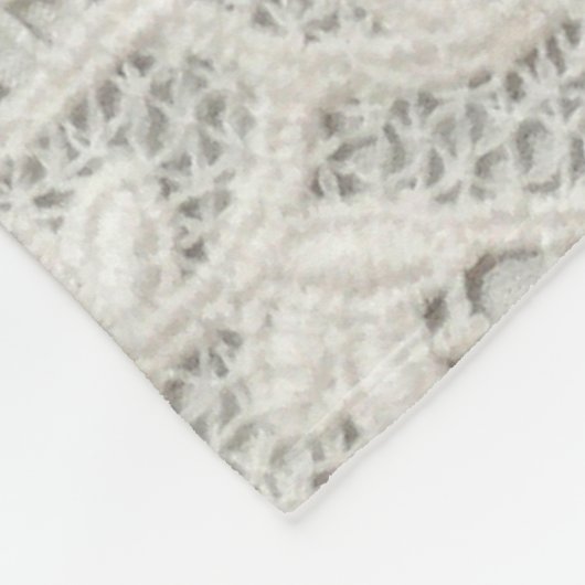 Schöne, subtile, weiße Lacktextilien nah. Fleecedecke (Ecke)