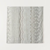 Schöne, subtile, weiße Lacktextilien nah. Wandteppich (Vorderseite (Horizontal))