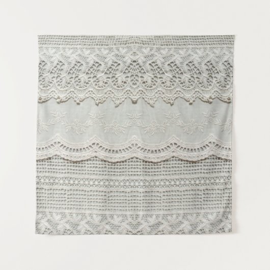 Schöne, subtile, weiße Lacktextilien nah. Wandteppich (Vorderseite)