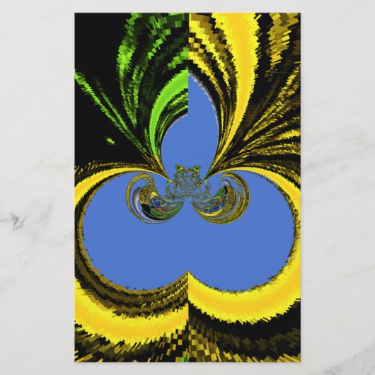 Schöne Südafrikanisch Gelb und Blau Kunst Briefpapier (Vorderseite)