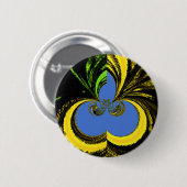 Schöne Südafrikanisch Gelb und Blau Kunst Button (Vorne & Hinten)