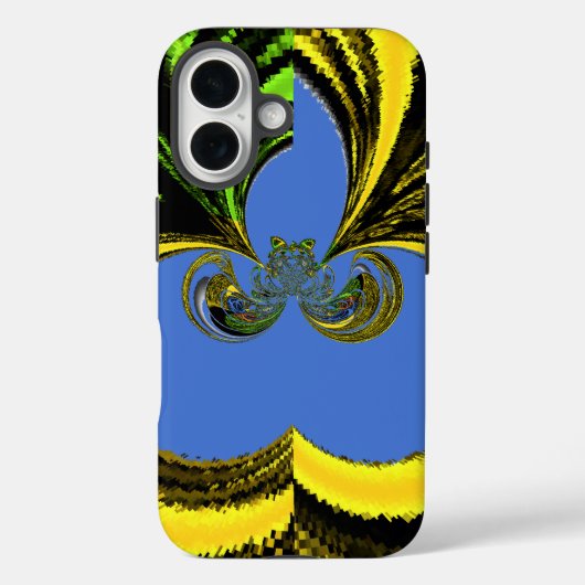 Schöne Südafrikanisch Gelb und Blau Kunst Case-Mate iPhone Hülle (Rückseite)