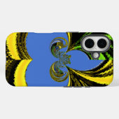 Schöne Südafrikanisch Gelb und Blau Kunst Case-Mate iPhone Hülle (Rückseite (Horizontal))