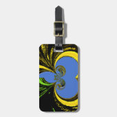 Schöne Südafrikanisch Gelb und Blau Kunst Gepäckanhänger (Vorderseite vertikal)