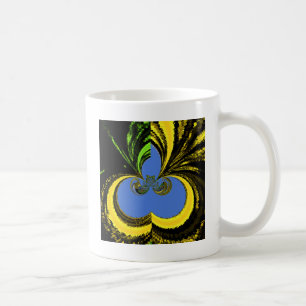 Schöne Südafrikanisch Gelb und Blau Kunst Kaffeetasse