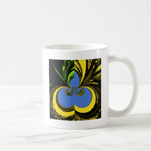 Schöne Südafrikanisch Gelb und Blau Kunst Kaffeetasse (Rechts)