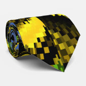 Schöne Südafrikanisch Gelb und Blau Kunst Krawatte (Gerollt)