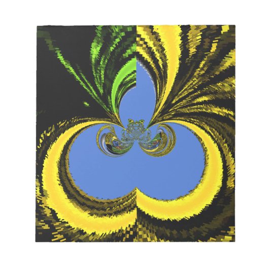 Schöne Südafrikanisch Gelb und Blau Kunst Notizblock (Vorderseite)